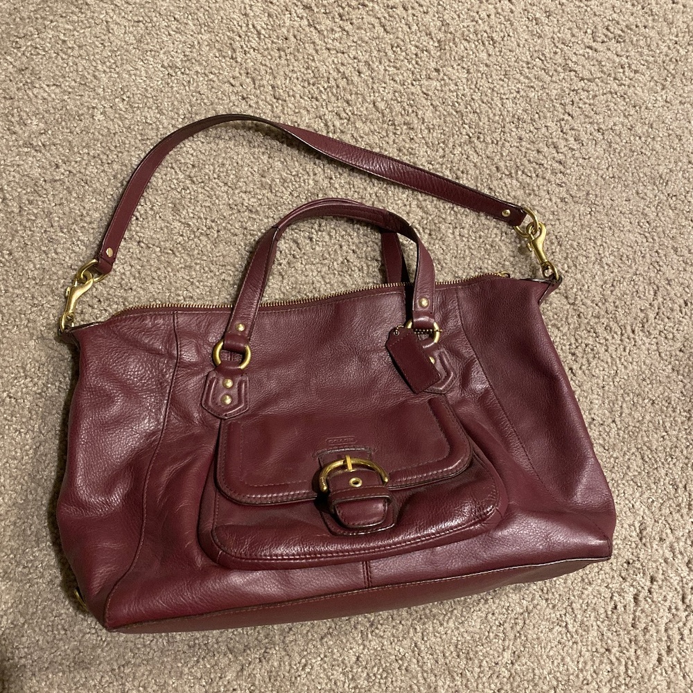 Authentic coach buckle bag burgundy